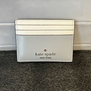 Kate Spade Platinum Gray and Crème Credit Card Holder